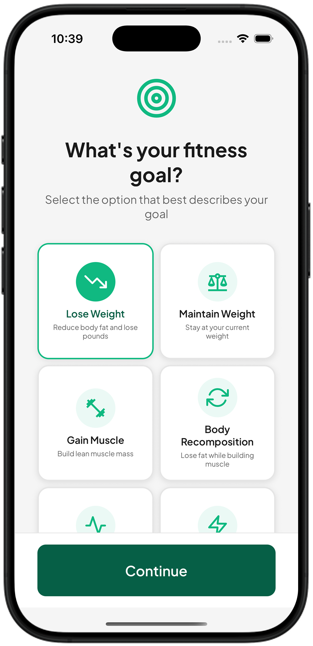 Goal Selection Interface